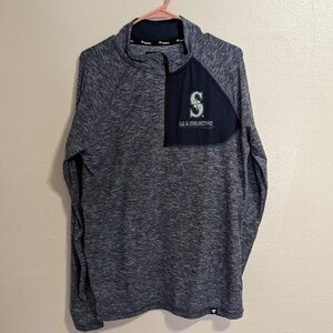 Seattle Mariners Quarter Zip in Grey and Navy